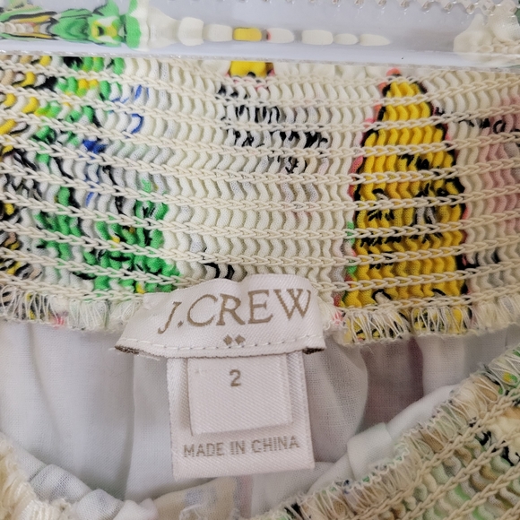 J. CREW colorful Hawaiian printed off-shoulder cotton popover mini shift dress - Picture 10 of 14